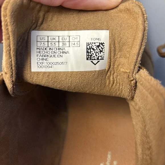 🎄SALE🎄TOMS 7.5 Wheat Brown Suede Leather Sherpa Wedge Ankle Desert Boots - Picture 7 of 8